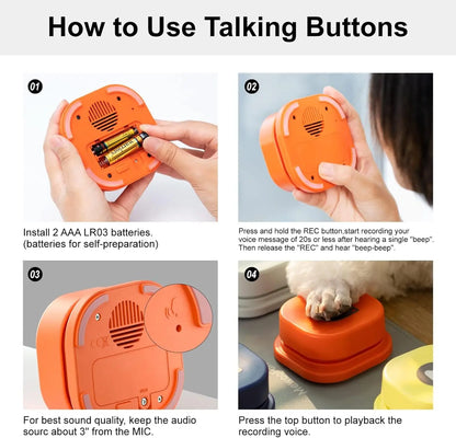 Interactive Dog Button with Voice Recording