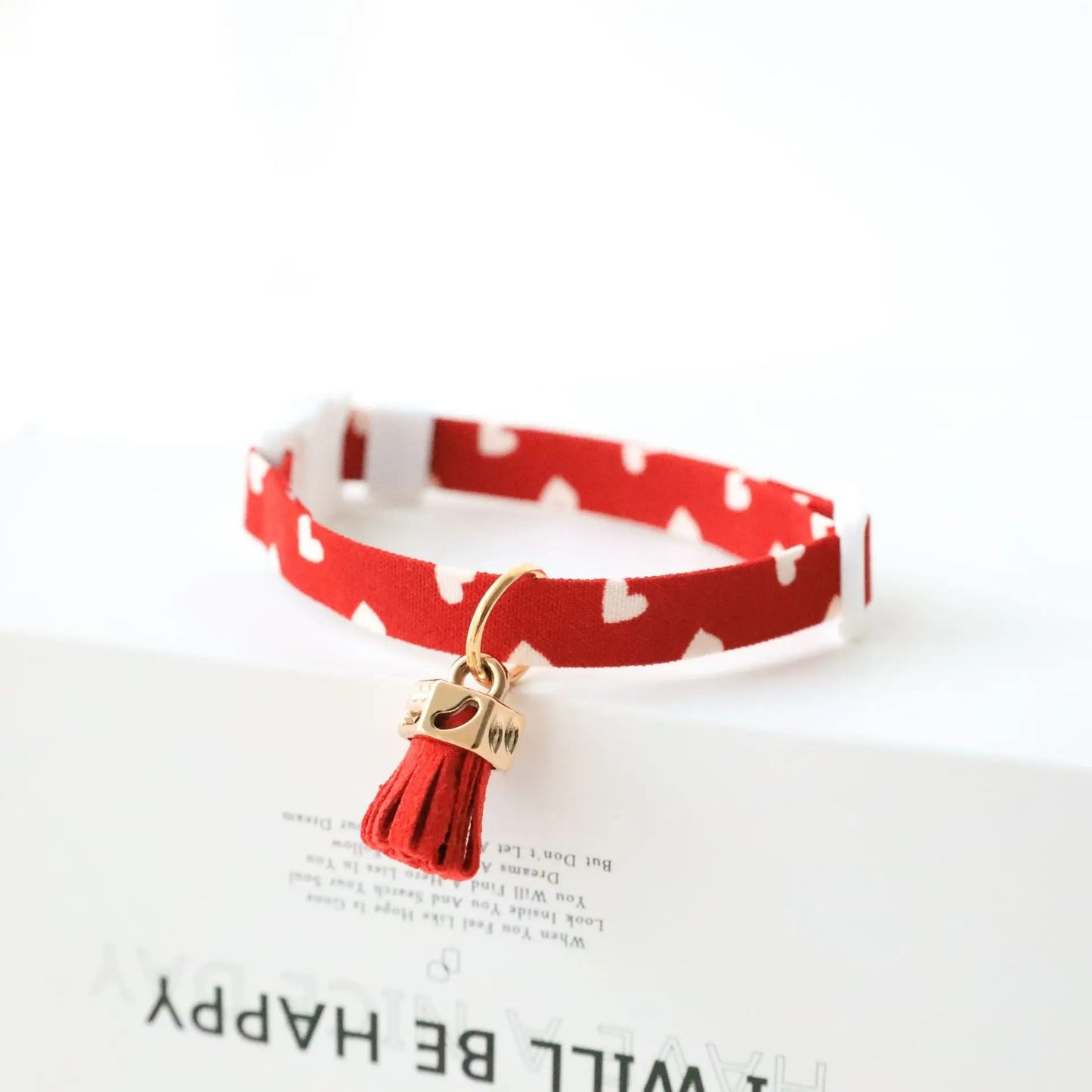 Heart Design Pet Collar with Bell - 