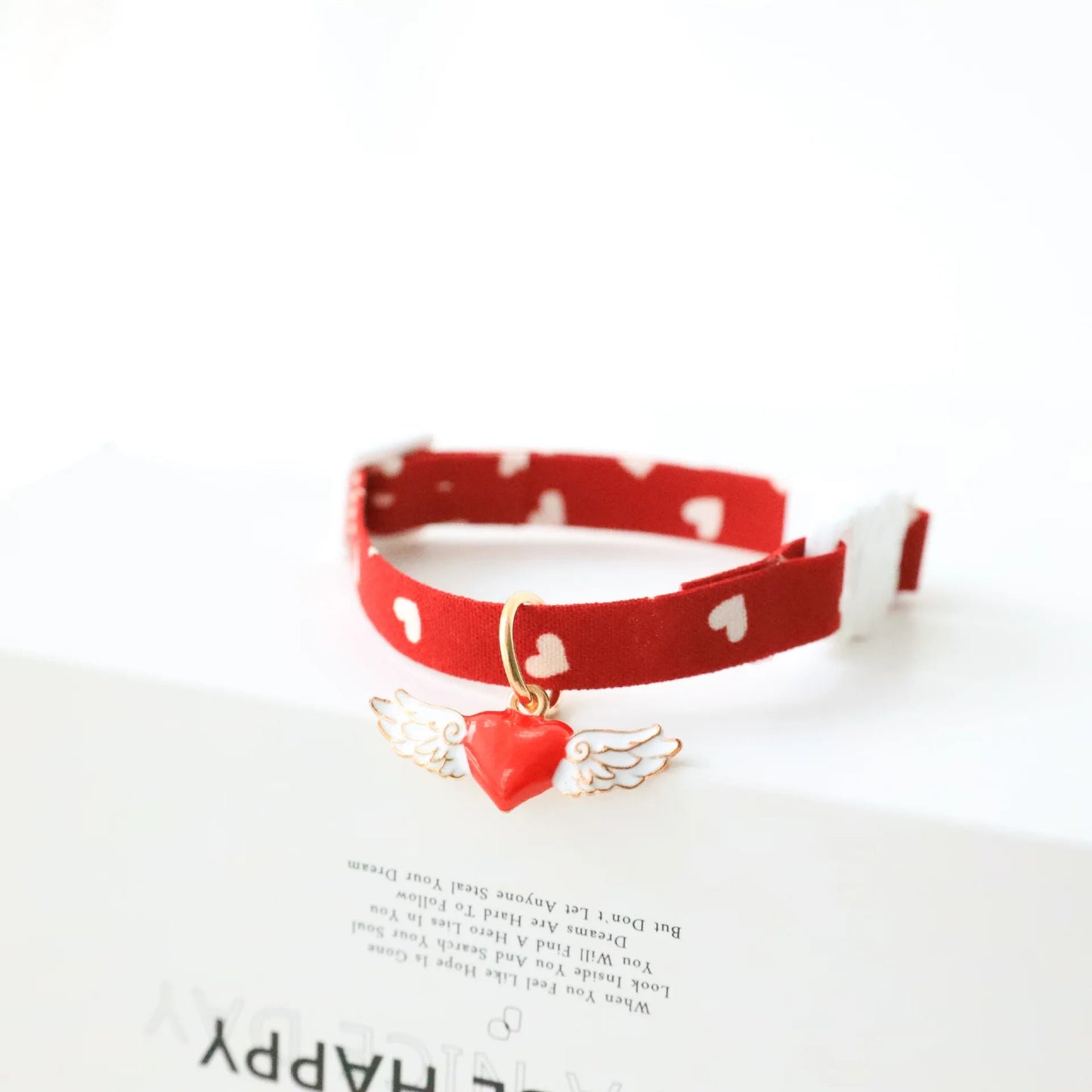 Heart Design Pet Collar with Bell - 