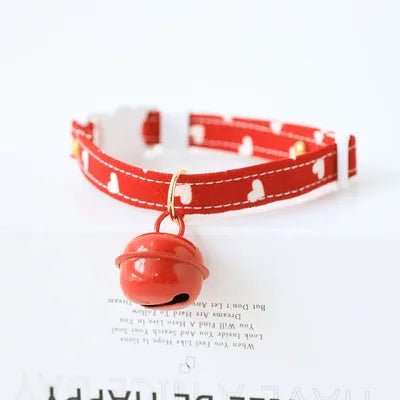 Heart Design Pet Collar with Bell - 
