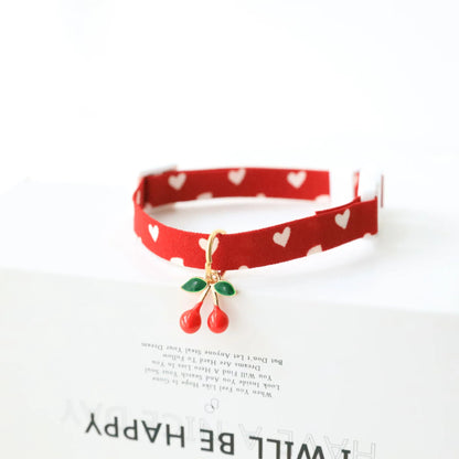 Heart Design Pet Collar with Bell - 