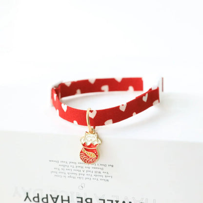 Heart Design Pet Collar with Bell - 