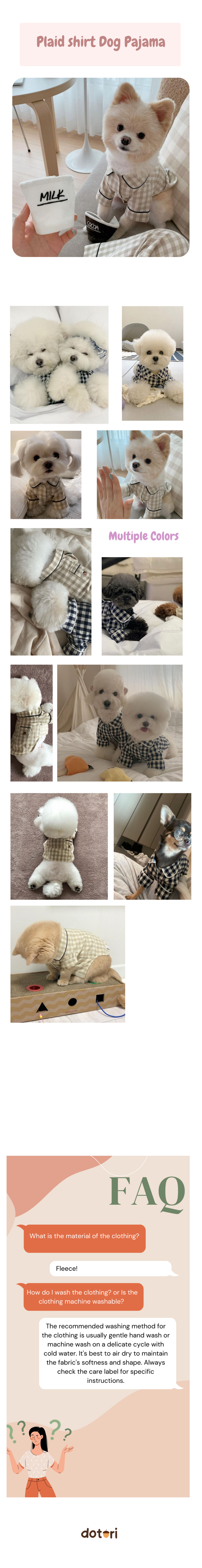 Product details for Plaid Shirts Dog Pajama